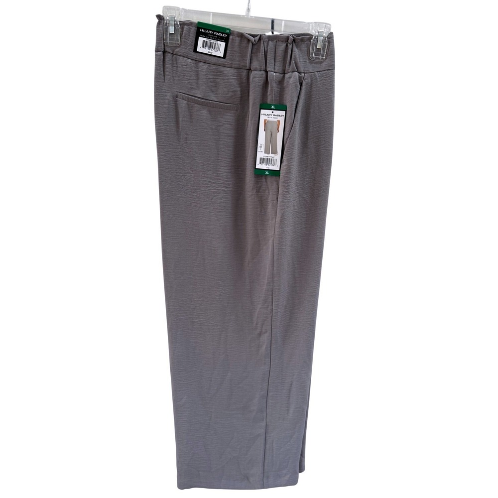 Hilary Radley Gray Wide Leg Pants Womens XL High Rise Pull On Stretch Casual